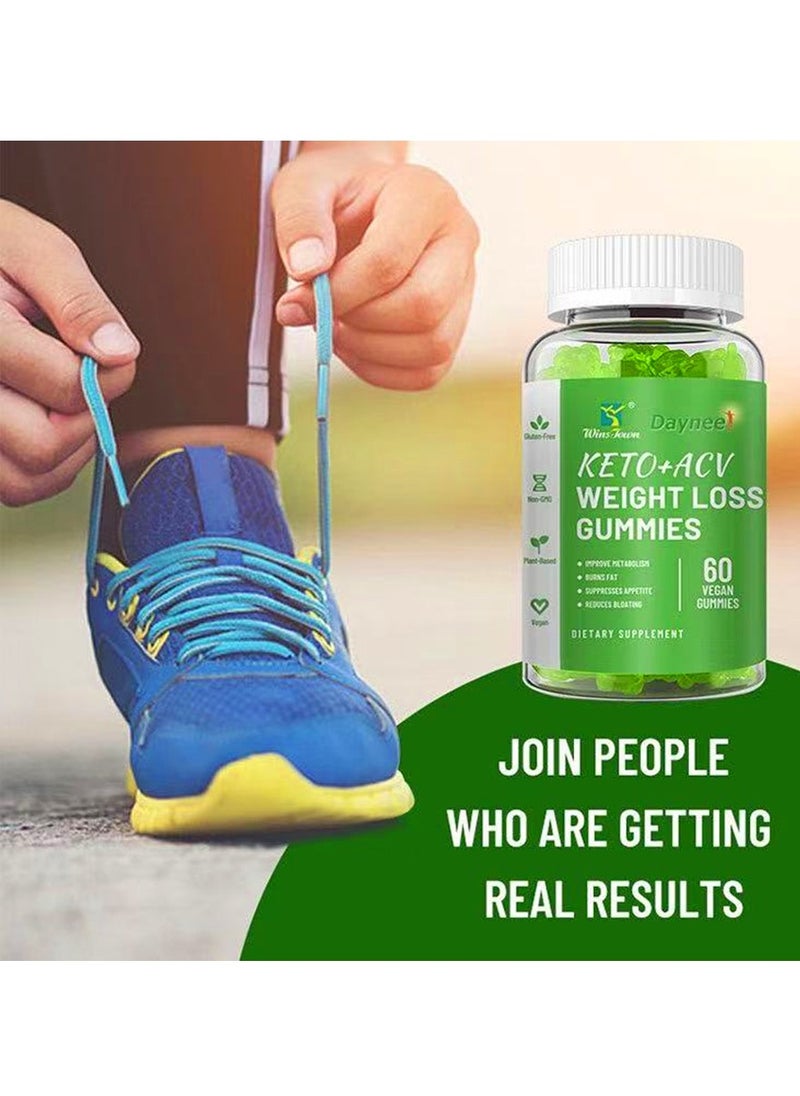 Wins Town - KETO+ACV Gummies Sugar Free Good for Burning Fat Improving Metabolism Reducing Bloating 60 Vegan Gummies - Image 1