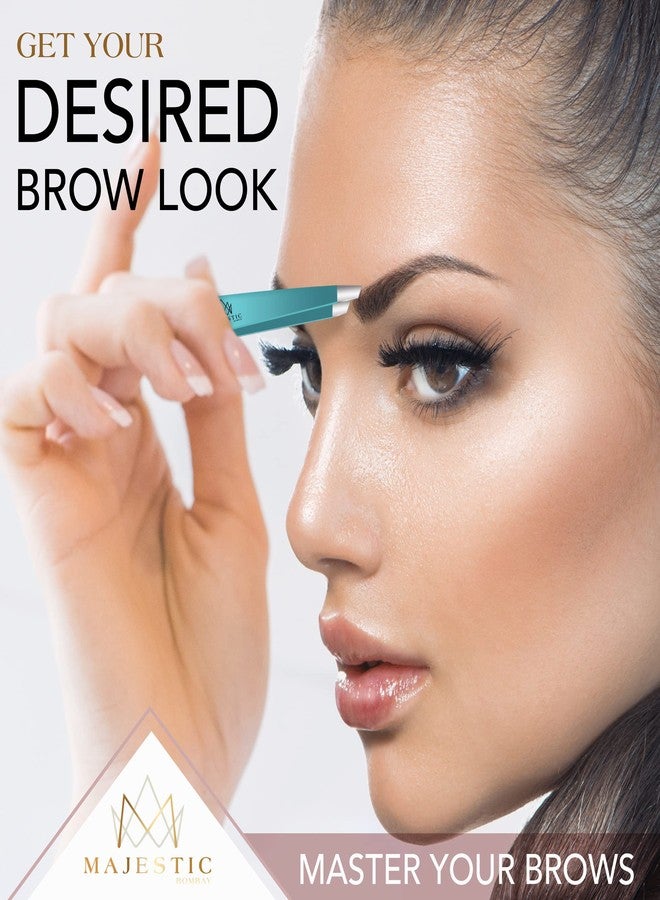 Majestic Bombay Fine Point + Slant Tweezers for Women and Men - Splinter Ticks, Facial, Brow and Ingrown Hair Removal-Sharp, Needle Nose, Surgical Tweezers Precision best tweezers for chin hair - Image 3