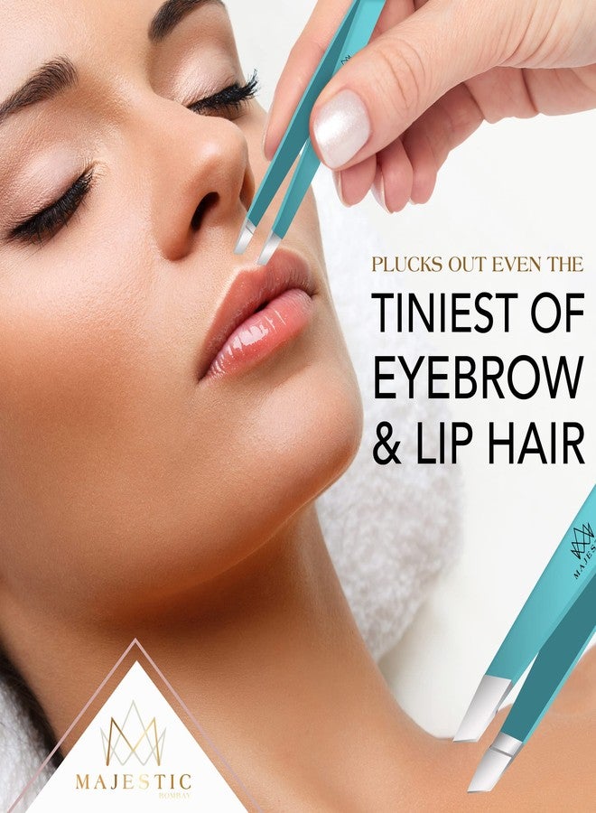 Majestic Bombay Fine Point + Slant Tweezers for Women and Men - Splinter Ticks, Facial, Brow and Ingrown Hair Removal-Sharp, Needle Nose, Surgical Tweezers Precision best tweezers for chin hair - Image 5