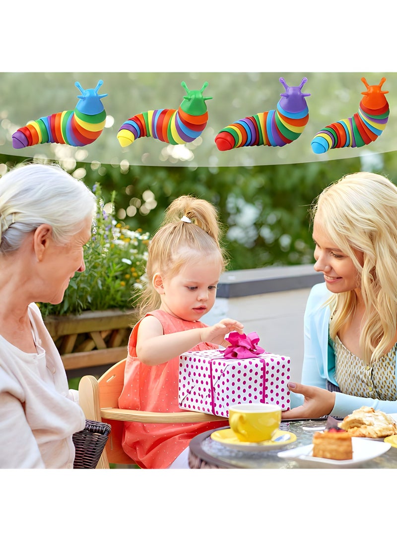 MAGIC VAULT 4 عبوات من ألعاب الفيدجيت الحسية على شكل حلزون قوس قزح، ألعاب حسية لتخفيف التوتر للأطفال المصابين بالتوحد، ألعاب حسية مضادة للقلق على شكل حلزون للأطفال الصغار - Image 4