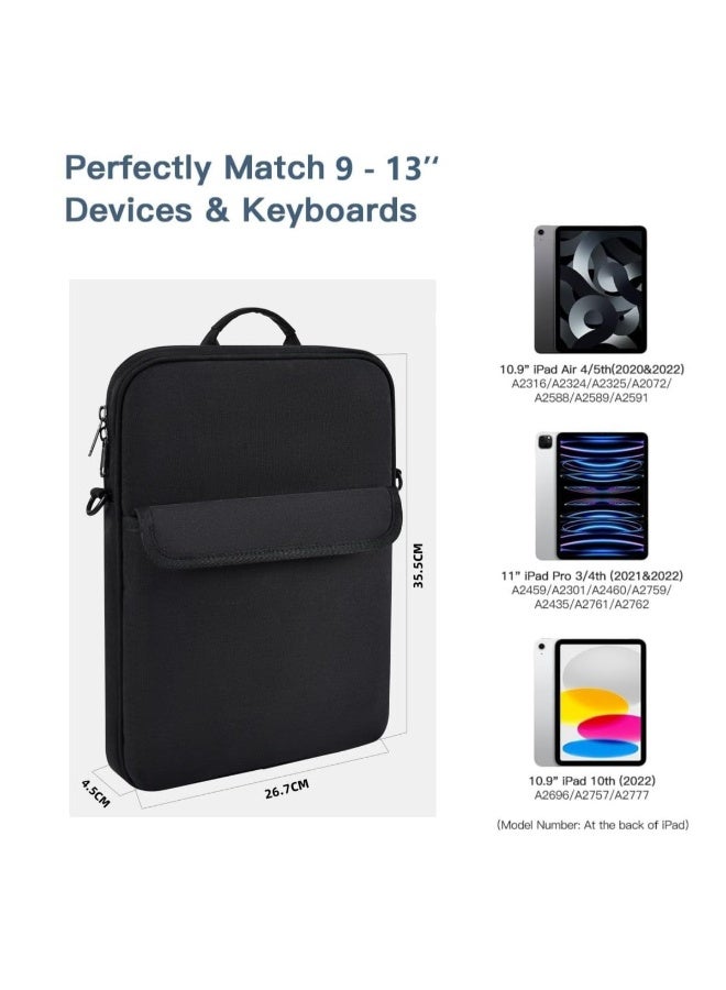 XICEN 13-inch Tablet Sleeve Bag, Laptop/Tablet Hand Bag, Business Laptop Carry Bag with Shoulder Strap - Image 3