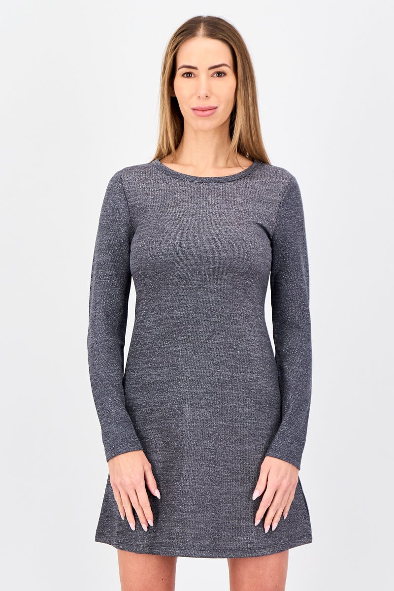 GAP Women Textured Metallic Mini Dress, Multicolor - Image 1