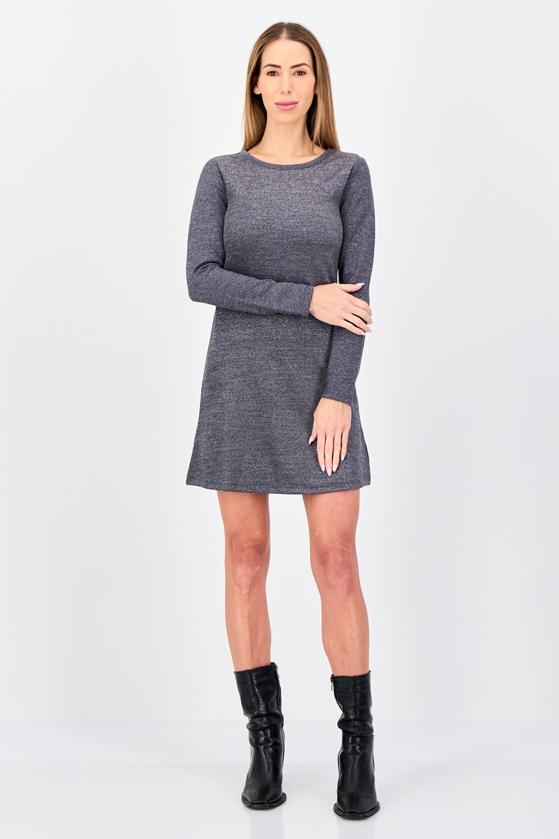 GAP Women Textured Metallic Mini Dress, Multicolor - Image 4