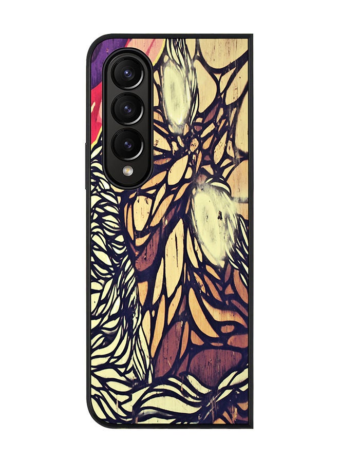 Stylizedd Rugged Black edge case for Samsung Galaxy Z Fold4 Slim fit Soft Case Flexible Rubber Edges Anti Drop TPU Gel Thin Cover - Wise Graffitti - Image 1