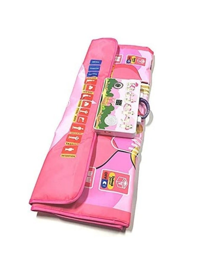 XICEN - Kids Electronic Prayer Rug Educational Learning Interactive Pray Mat Muslim Islamic Praying Rug with Music Speaker Pink Color Size 110x70cm - Image 1