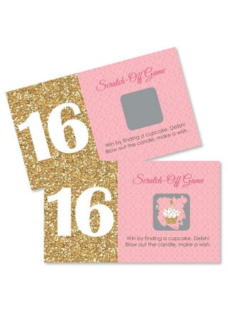 Sweet 16 16Th Birthday Party Game Scratch Off Cards 22 Count - pzsku/Z3E4FDCED2D1EDBAD7473Z/45/_/1692170280/506cca9d-e9cd-4fdb-98c2-8e90a79d8c5d