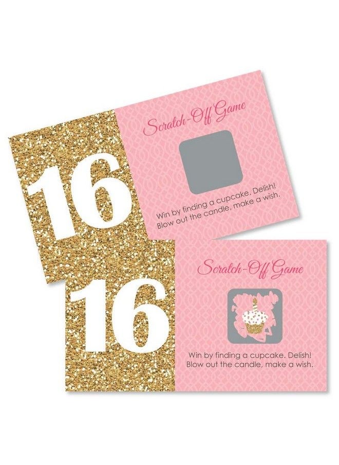 Big Dot of Happiness Sweet 16 16Th Birthday Party Game Scratch Off Cards 22 Count  - Image 1
