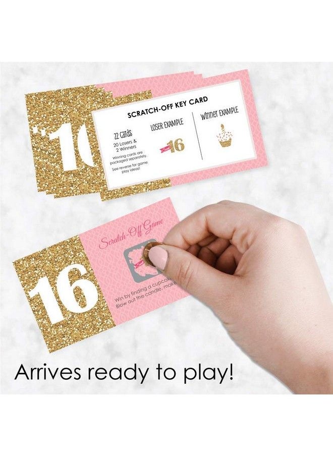 Big Dot of Happiness Sweet 16 16Th Birthday Party Game Scratch Off Cards 22 Count  - Image 3