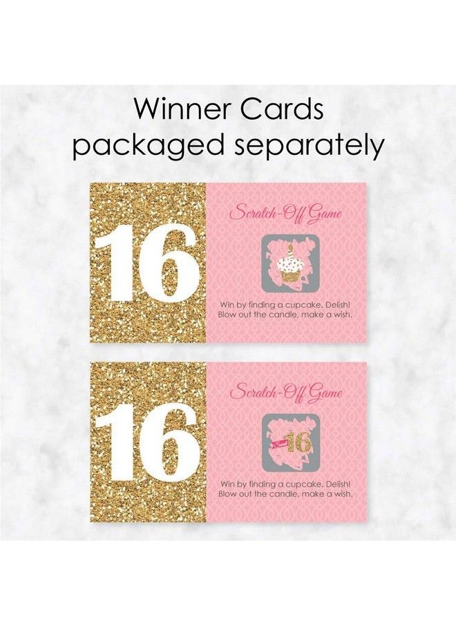 Big Dot of Happiness Sweet 16 16Th Birthday Party Game Scratch Off Cards 22 Count  - Image 4