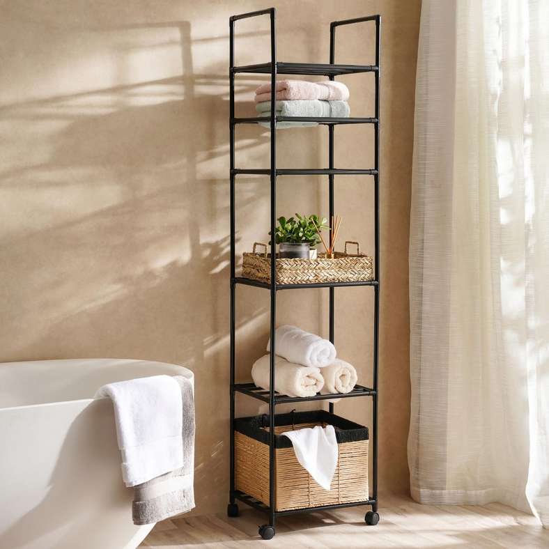 Pan Home رف تخزين محمول لارا 6 طبقات - أسود