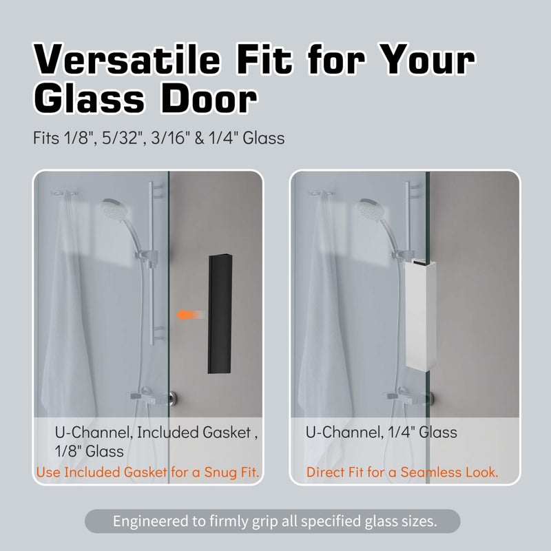 SUKABU 3" Shower Door Magnet Latch Replacement (with Metal Strike and Magnet),for 1/8â€œ, 5/32â€, 3/16â€œ, and 1/4â€ Thick Swing Glass Shower Doors Handles - Image 5