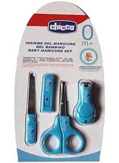 Chicco Child & Baby Manicure - Set Scissors Nail Filer & Clippers Blue- 0M 