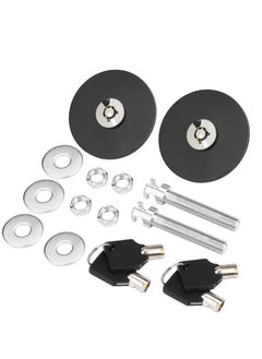 Generic Universal Aluminum Alloy Car Hood Lock Kit with Safety Latch Pins - 2 Black Keys for Engine Cover  - Image 2