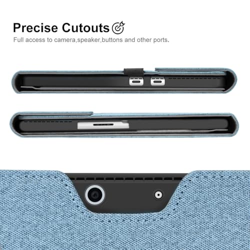 Megoo Surface Pro 9 Case for Microsoft Surface Pro 11/10/9 13", Multiple Angle Adjustment Folio Case Cover with Stylus Pen Holder Compatible with Type Cover Keyboard (Light Blue) - Image 3