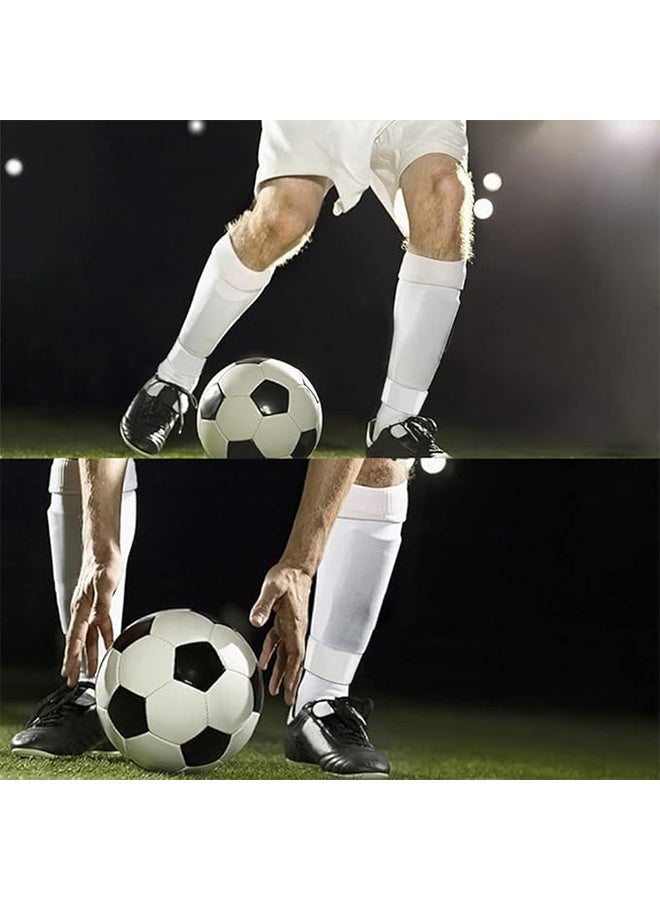 1 Pair Grip Soccer Socks, 1 Pair Soccer Sleeve Socks with 1 Pack Shin Guards and 2 Shin Straps, Football Game Set 6 Pcs - Image 5