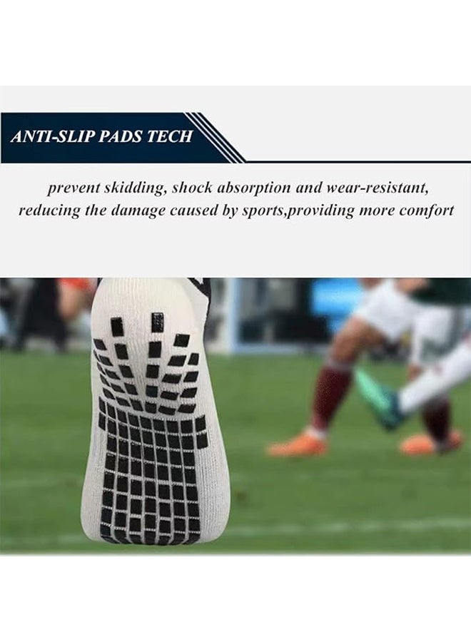 1 Pair Grip Soccer Socks, 1 Pair Soccer Sleeve Socks with 1 Pack Shin Guards and 2 Shin Straps, Football Game Set 6 Pcs - Image 4