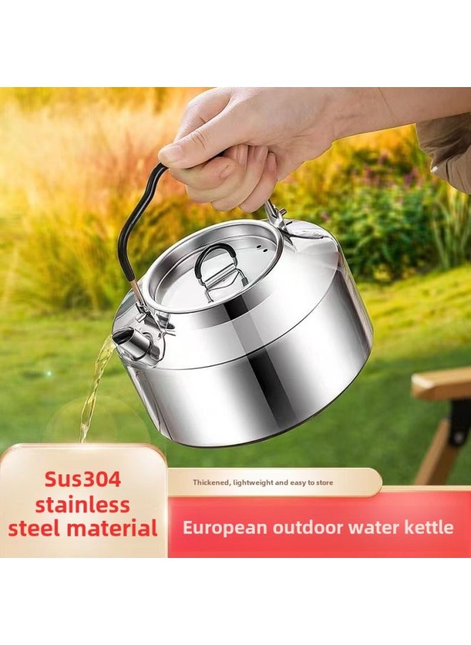 Generic - Stainless Steel Kettle Direct Supply Household Convenient Kettle Multi-purpose Large Capacity Multi-style Kettle-Capacity:YX-406 Black Handle 1L Kettle - Image 1