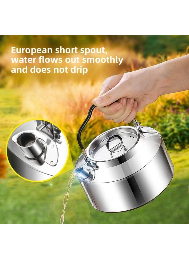 Generic - Stainless Steel Kettle Direct Supply Household Convenient Kettle Multi-purpose Large Capacity Multi-style Kettle-Capacity:YX-406 Black Handle 1L Kettle - Image 1