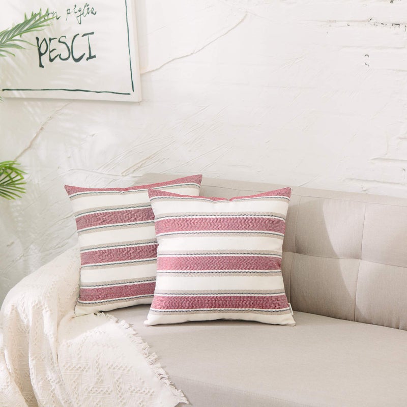 Natus Weaver Multicolor Stripe Euro Pillow Case Linen Linen Square Disporative Coushion Cover Cover Cover Cover Cover With With Hidden Shipper for Bed 26 "X 26" " - Image 4