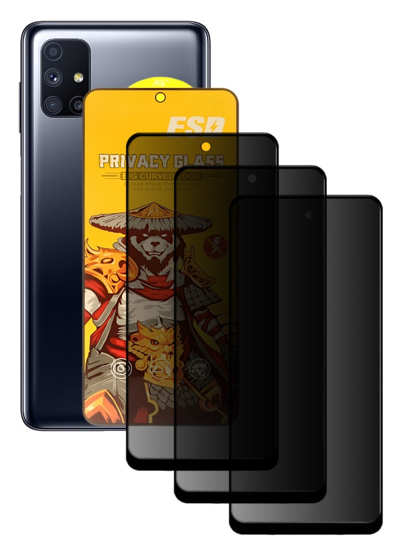 ESD 3 Pieces Tempered Dustproof Privacy Glass Screen Protector Compatible For Samsung Galaxy M51 - Image 1