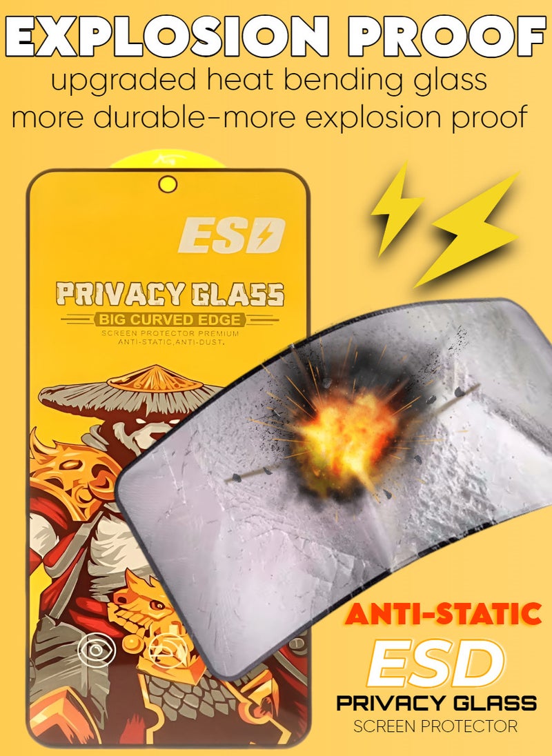 ESD 3 Pieces Tempered Dustproof Privacy Glass Screen Protector Compatible For Samsung Galaxy M51 - Image 4