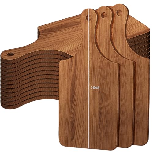 Zubebe 12 Pcs Bulk Wood Cutting Board with Handle Cutting Board for Laser Engraving 11 x 5 Acacia Serving Trays Charcuterie Trays for Customized Wedding Housewarming Mom Christmas Gift Party Favor - Image 1