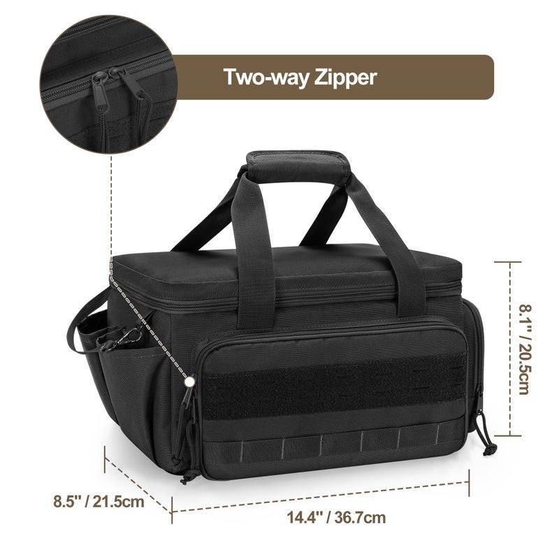 Rexmica 14-Inch Tool Bag with Anti-friction Bottom, Hand Tool Storage Organizer for Men, Tactical Range Bag, Multi-purpose Work Tote for Repairman, Carpenters, Handyman, Black - Image 5