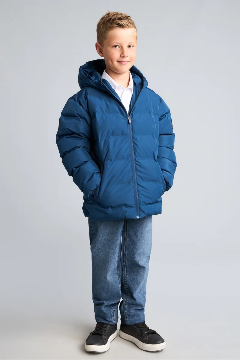 ديفاكتو Boy Windproof Waterproof Hooded Puffer Jacket