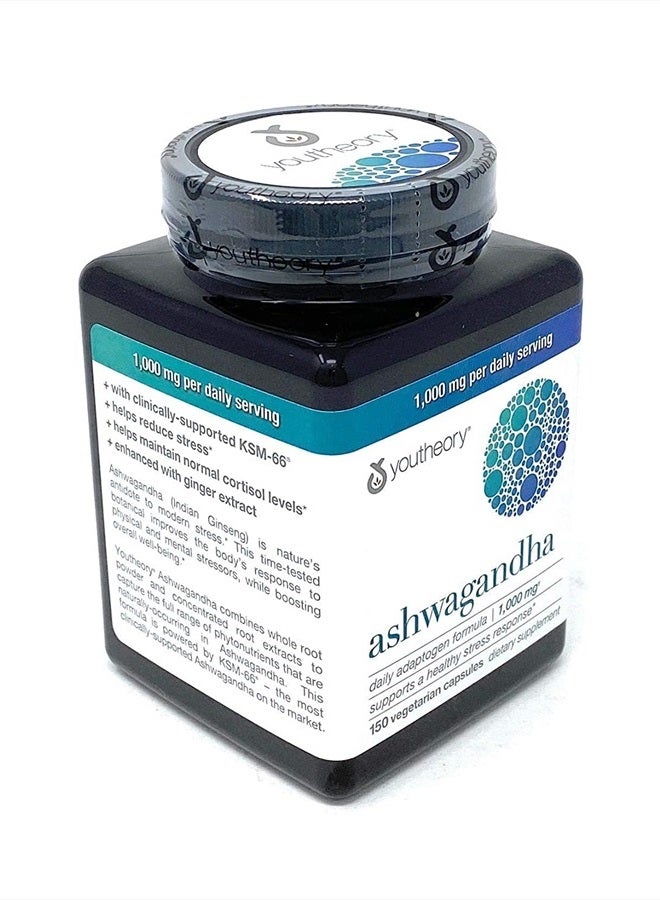 Organic KSM-66 Ashwagandha Vegetarian Supplements 150 Capsules, 1000mg per Daily Serving,Help Support A Healthy Stress Response - Image 1