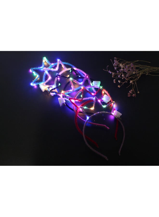 Luminous Horn/headband Horn Lamp Luminous Wreath Headdress Luminous Horn Headband Concert Supplies Wholesale-Color:10 Lamp Crown Headband - Image 1