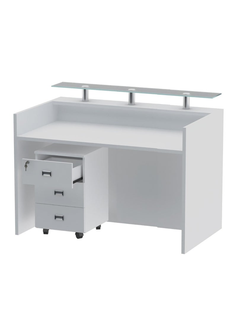 Mahmayi - Mahmayi Harrera R06-14 Modern Reception Desk White - Image 1
