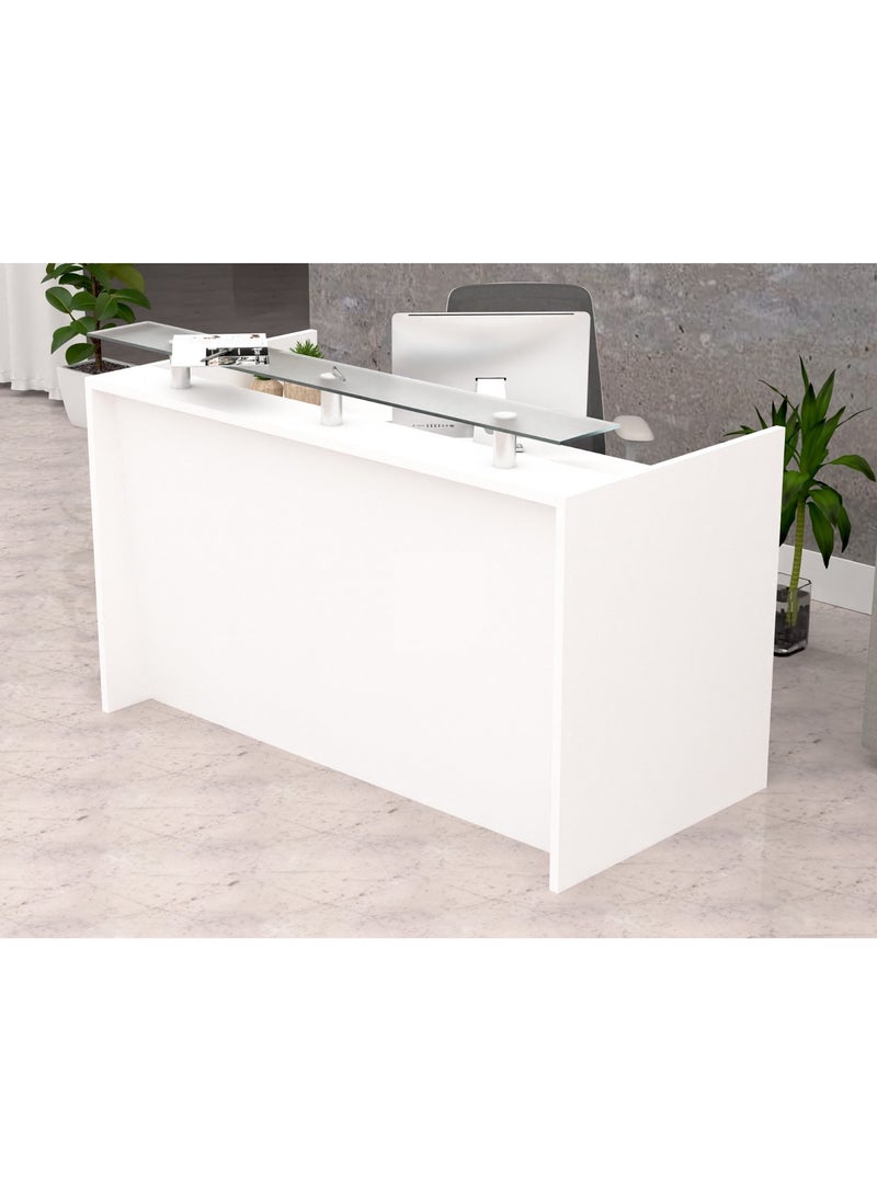Mahmayi - Mahmayi Harrera R06-14 Modern Reception Desk White - Image 1