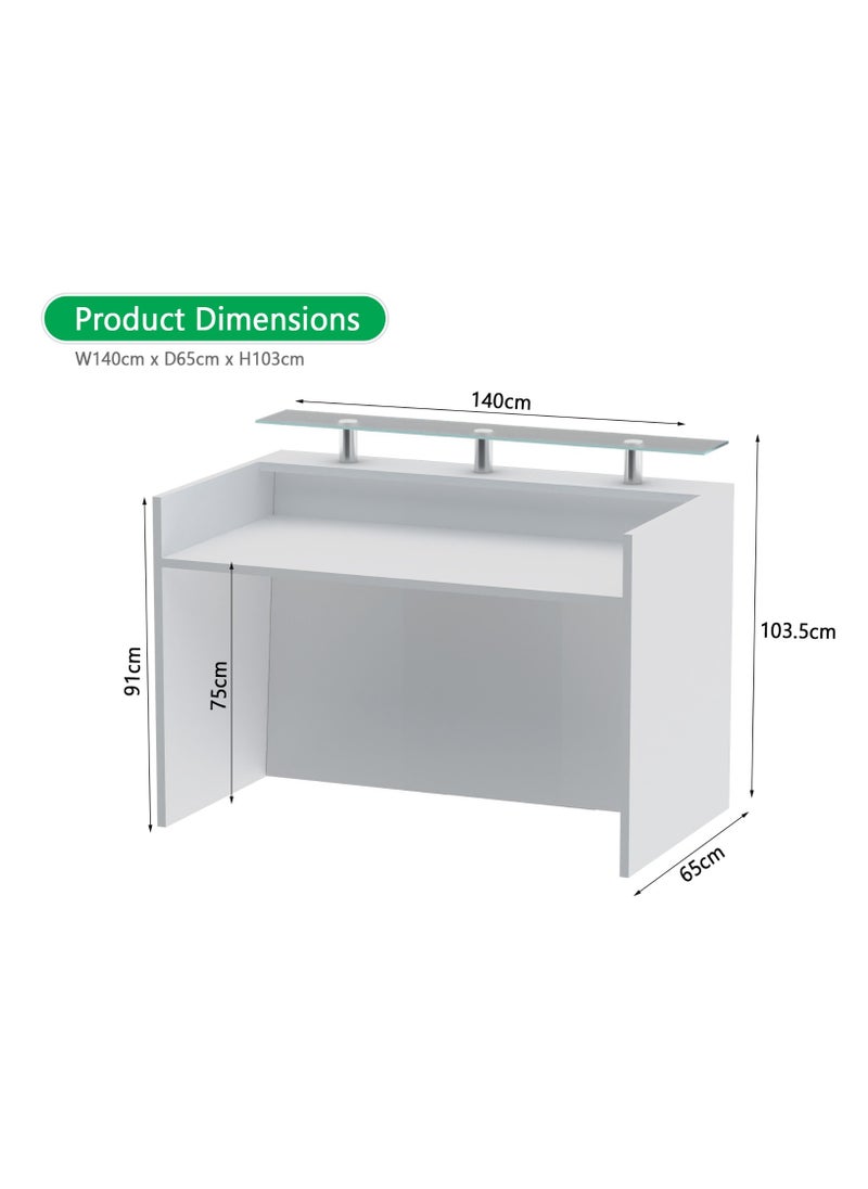 Mahmayi - Mahmayi Harrera R06-14 Modern Reception Desk White - Image 1