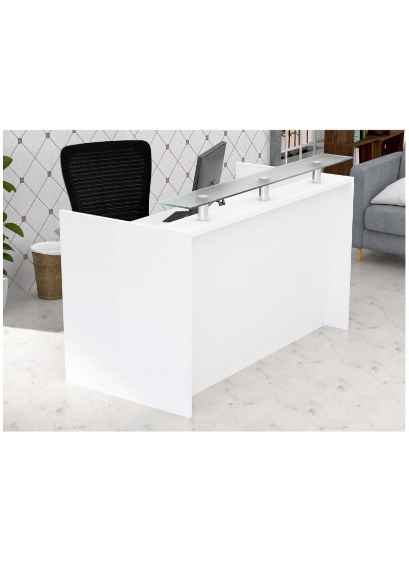 Mahmayi - Mahmayi Harrera R06-14 Modern Reception Desk White - Image 1