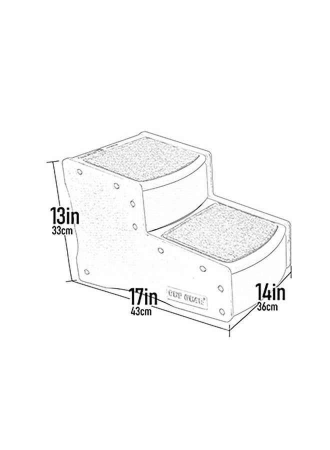 PET GEAR INC Pet Gear Easy Step II Pet Stairs, 2 Step For Cats/Dogs Up To 75-Pounds, Portable, Removable Washable Carpet Tread, No Tools Required, Espresso/Cream - Image 3