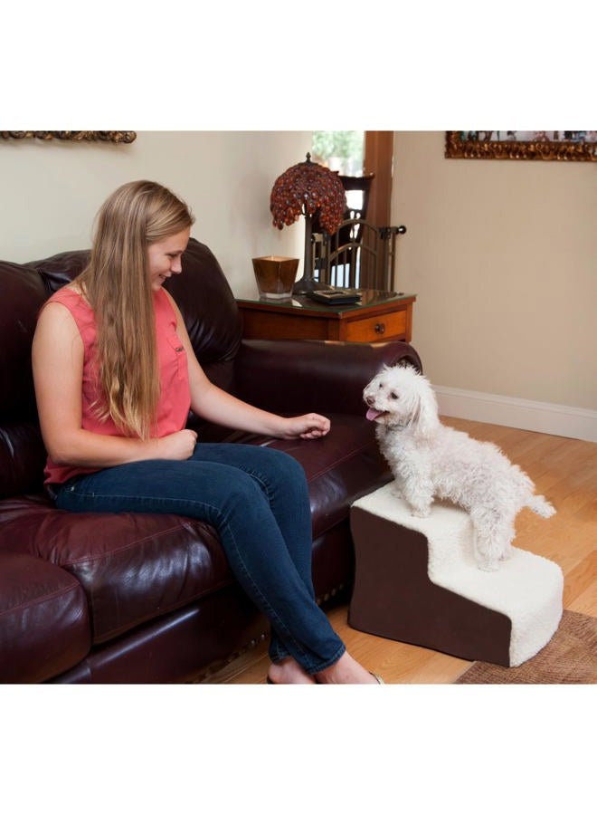 PET GEAR INC Pet Gear Easy Step II Pet Stairs, 2 Step For Cats/Dogs Up To 75-Pounds, Portable, Removable Washable Carpet Tread, No Tools Required, Espresso/Cream - Image 1