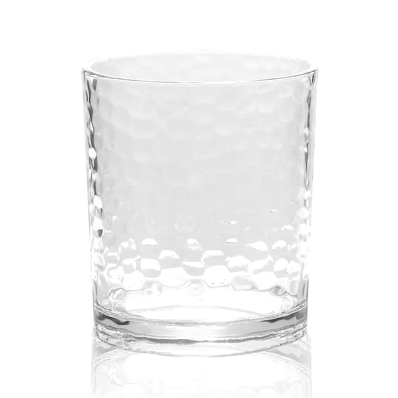 KXWARE 14ounce Acrylic Glasses Plastic Tumbler set of 12 Clear Hammered Style Dishwasher Safe BPA Free