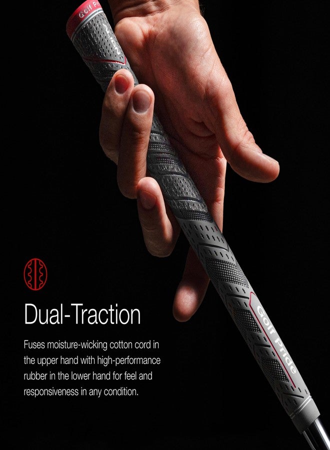 Golf Pride MCC Plus4 ALIGN Golf Club Grip - All-Weather Hybrid Grip with Raised Ridge Technology & Larger Lower Hand - Brushed Cotton Cord & Pebbled Texture - Midsize - 1 Pack - Image 3
