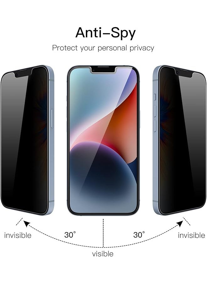 Jetech Privacy Screen Protector For Iphone 16E 2025 Iphone 14 6.1 Inch Anti Spy Tempered Glass Film 2 Pack  - Image 3