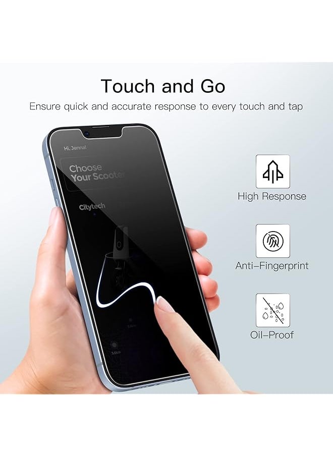 Jetech Privacy Screen Protector For Iphone 16E 2025 Iphone 14 6.1 Inch Anti Spy Tempered Glass Film 2 Pack  - Image 5
