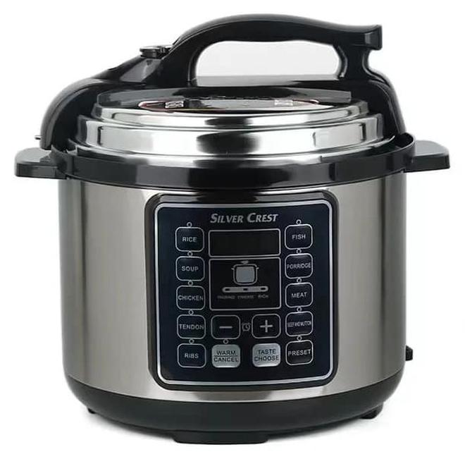 SILVER CREST 10 In 1 Electric Pressure Cooker Instant Programmable Smart Pot 1050 Watts Rice Cooker, 6 Liters, 10 Smart Programs Black MES6817 - Image 1