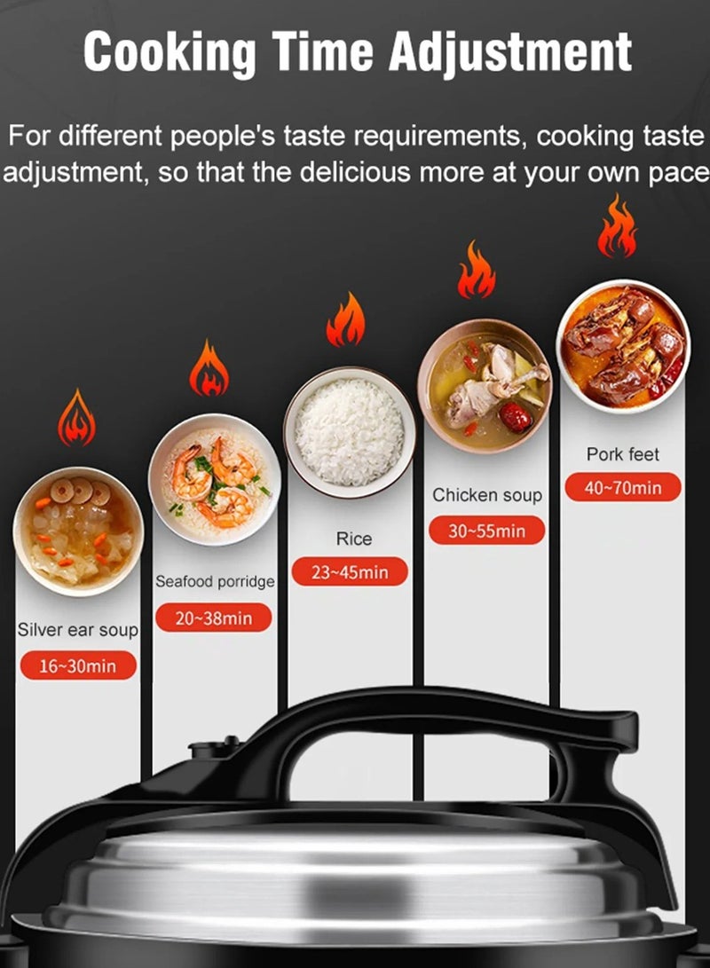 SILVER CREST 10 In 1 Electric Pressure Cooker Instant Programmable Smart Pot 1050 Watts Rice Cooker, 6 Liters, 10 Smart Programs Black MES6817 - Image 5