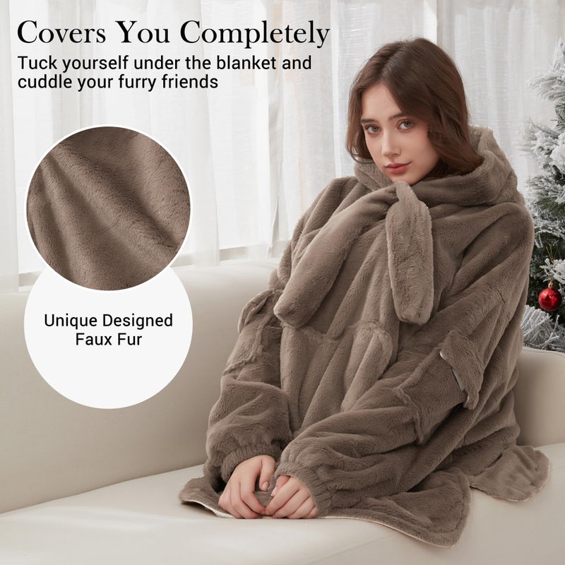 Viviland Viviland Blanket Hoodie Oversized Sweatshirt Super Soft Warm Comfortable Giant Pullover with Large Front Pocket Gifts for Women Men Teenagers Sloth  - Image 4