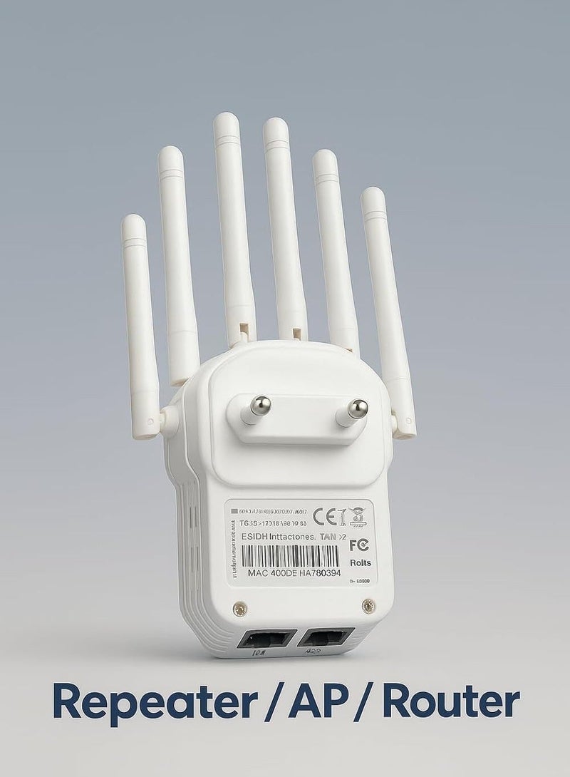 موسع نطاق واي فاي 1200 ميجابت/ث معزز إنترنت مزدوج النطاق مع منفذ إيثرنت، يعمل كمقبس ذكي للمنزل أو المكتب الذكي، يدعم وضع الموجه ونطاقي 2.4 جيجاهرتز و5 جيجاهرتز - Image 3