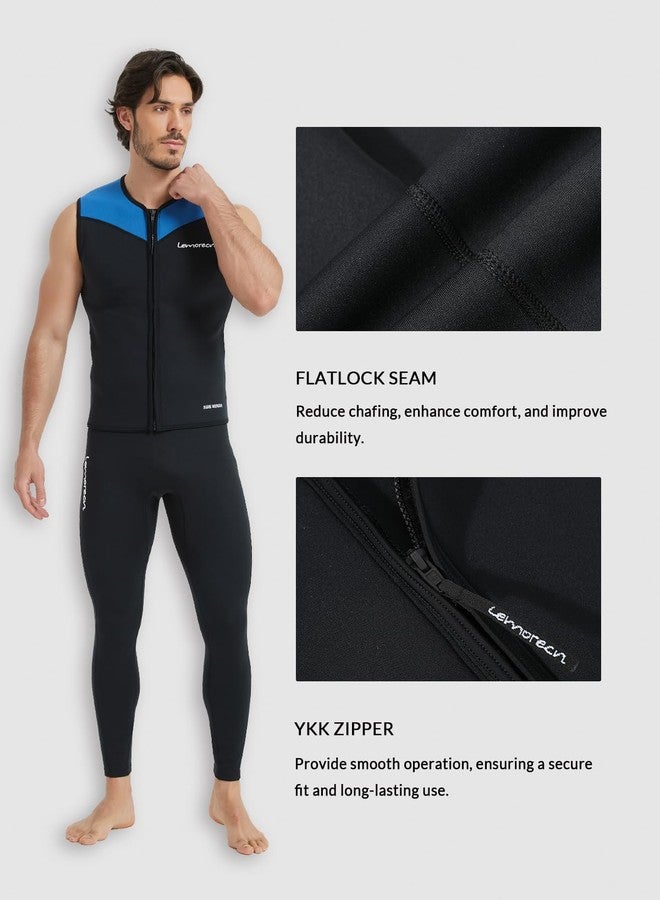 Lemorecn Mens Wetsuits Top Premium Neoprene 3mm Zipper Diving Vest Medium - Image 3
