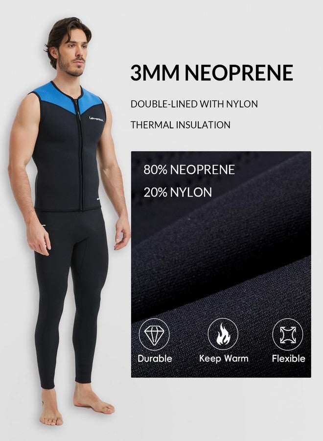 Lemorecn Mens Wetsuits Top Premium Neoprene 3mm Zipper Diving Vest Medium - Image 2