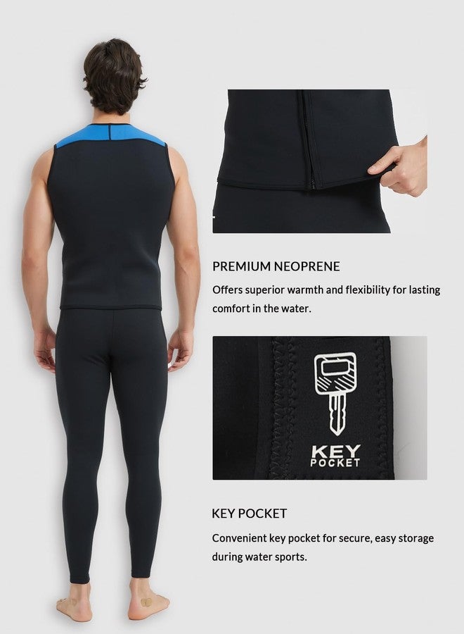 Lemorecn Mens Wetsuits Top Premium Neoprene 3mm Zipper Diving Vest Medium - Image 4