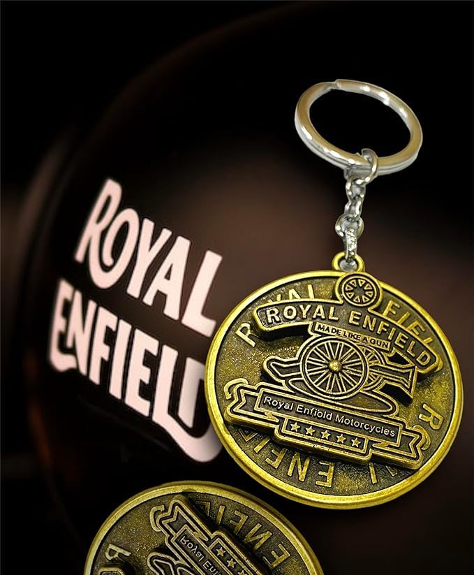 Maple Premium Leather & Metal Keychain Compatible with Royal Enfield/Bullet/Bike/Car Stylish KeyRing Hook Antique Made Like Gun for Men Women - Image 5