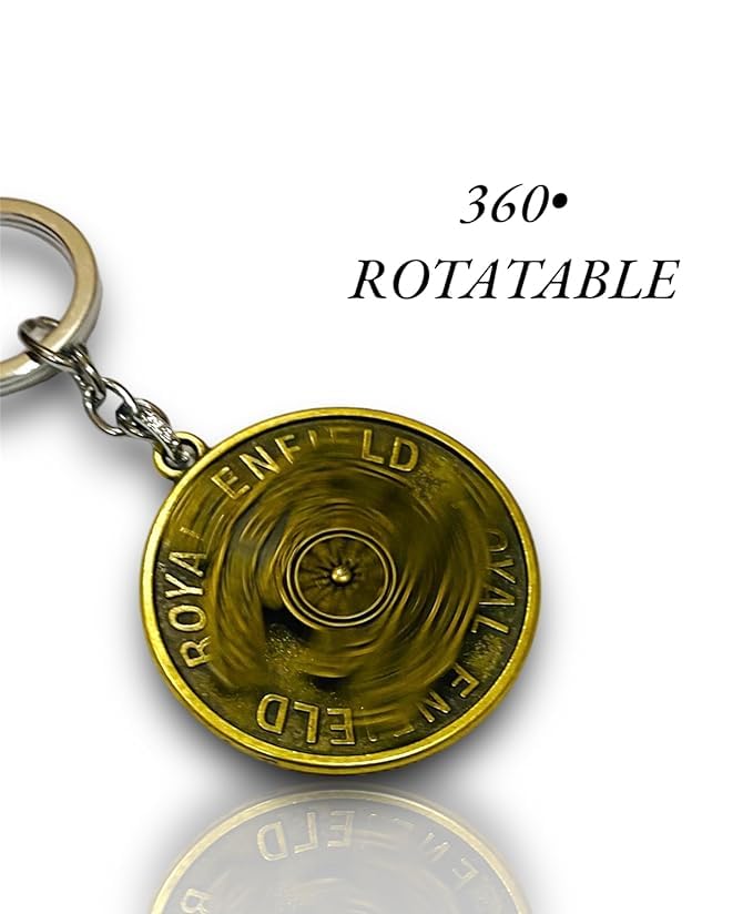 Maple Premium Leather & Metal Keychain Compatible with Royal Enfield/Bullet/Bike/Car Stylish KeyRing Hook Antique Made Like Gun for Men Women - Image 3