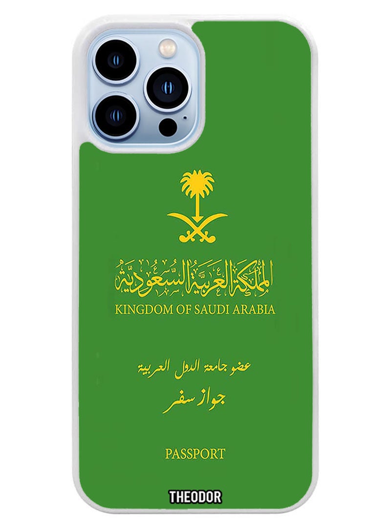 Theodor Protective Case Cover For APPLE IPHONE 14 Pro Ksa Passport (White Bumper) - Image 1